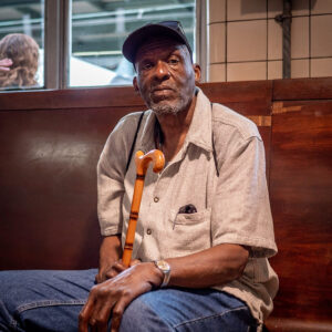 MikePeters Man With Cane Newark Penn Station